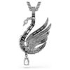Zwaanhanger en -broche, wit, gerutheniumd Zwaanhanger en -broche, wit, gerutheniumd