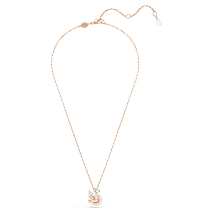 Zwaanhanger met gemengde slijpvormen, zwaan, roze Zwaanhanger met gemengde slijpvormen, zwaan, roze