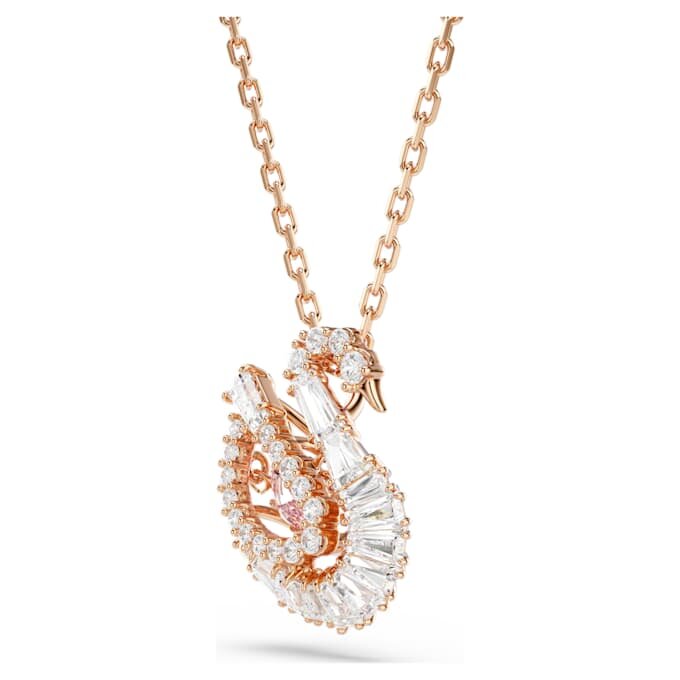 Zwaanhanger met gemengde slijpvormen, zwaan, roze Zwaanhanger met gemengde slijpvormen, zwaan, roze