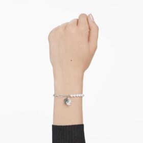 Zwanenarmband met kristallen parels, zwaan, zwart, gemengde metalen afwerking