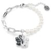 Zwanenarmband met kristallen parels, zwaan, zwart, gemengde metalen afwerking Zwanenarmband met kristallen parels, zwaan, zwart, gemengde metalen afwerking