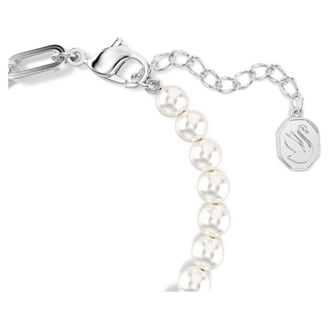 Zwanenarmband met kristallen parels, zwaan, zwart, gemengde metalen afwerking Zwanenarmband met kristallen parels, zwaan, zwart, gemengde metalen afwerking